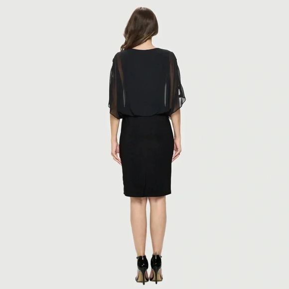 Last Tango Chiffon Lattice Sleeve Dress - Picture 3 of 3